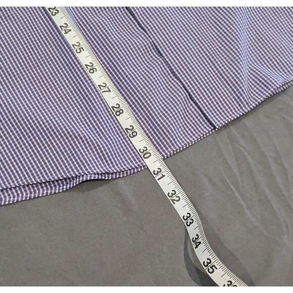 Structure Size Large Mens Shirt Lightweight Button Fitted Purple Check LS 16 - Picture 4 of 6